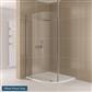 Valliant 8mm 1850mm x 1000mm Round Pole Walk-In Offset Shower Panel - Chrome