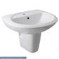 Loire 53cm x 45cm 2 Tap Hole Ceramic Basin with Overflow - White