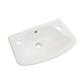 Loire 46cm x 27cm 2 Tap Hole Ceramic Cloakroom Basin with Overflow - White