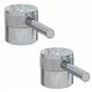 (Pair) Meriden Half Knurling Tap Handles for 2 Tap Hole Bath Filler and Bath Shower Mixer Taps Chrome