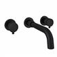 Meriden 3 Tap Hole Wall Mounted Bath Tap Set Matt Black