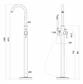 Meriden Floor Standing Single Level Bath Shower Mixer (BSM) Tap - Brushed Brass